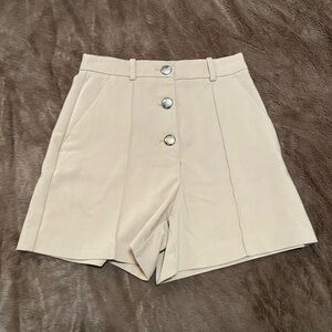 Zara Beige High Waisted Shorts